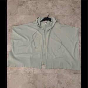 Chicos dusty  aqua sweater with hood. One size. NWOT.